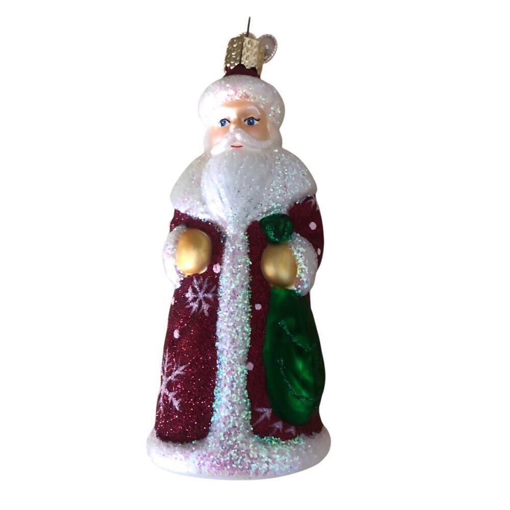 Neiman Marcus Old World Christmas German Santa Ornament Blown Glass European 5"